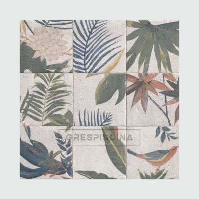 azulejo bali con dibujos de plantas