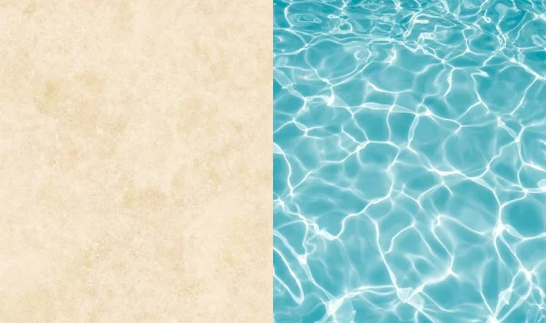 Tono del agua seg&uacute;n el porcel&aacute;nico, comparativa de textura y reflejo acu&aacute;tico